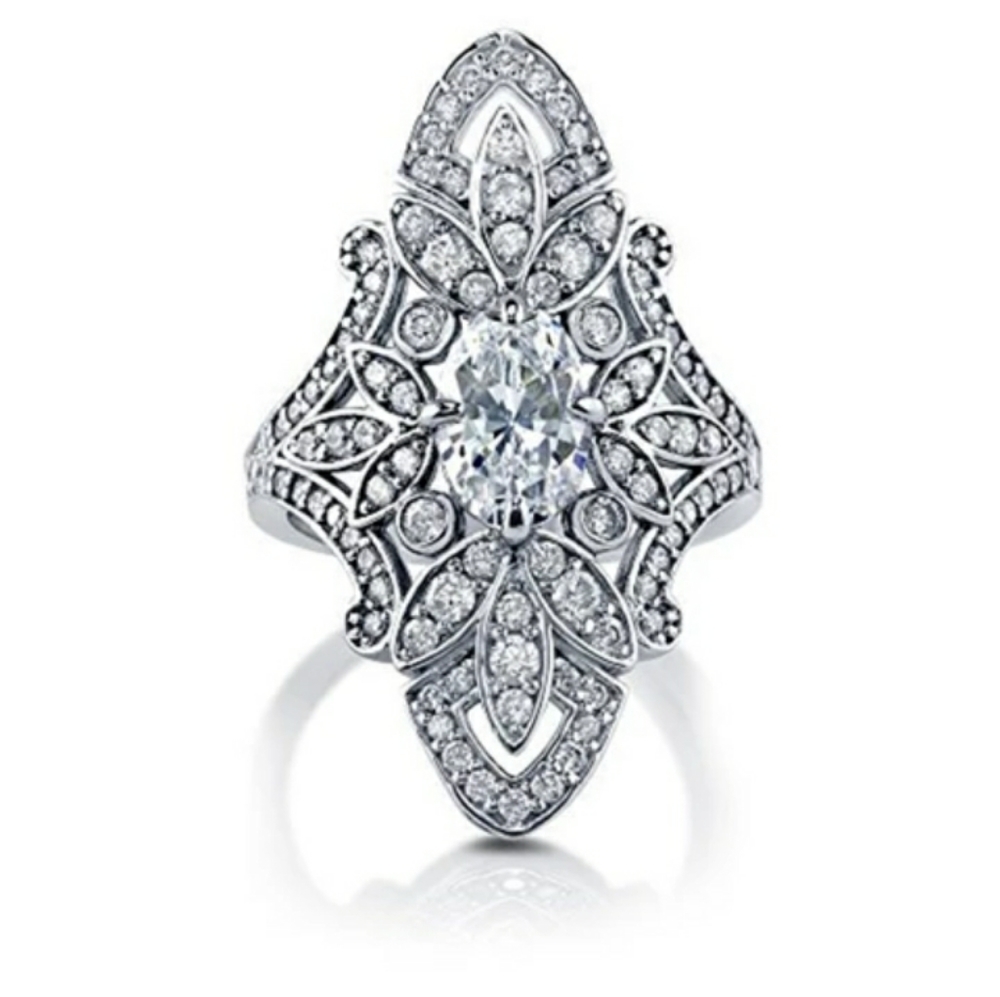 New Silver Vintage Statement Ring